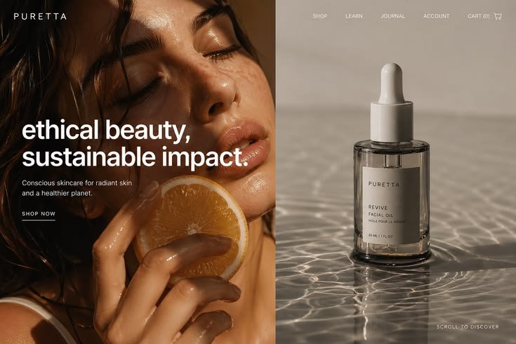 PURETTA _ Organic Skincare Web-Design - Alina Bohanova (1)